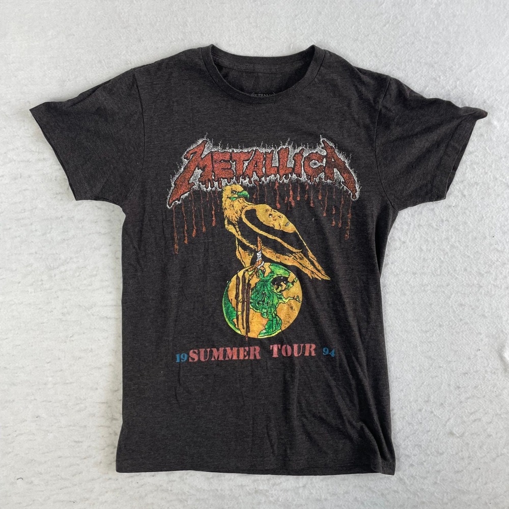 Metallica T-Shirt Unisex Small Charcoal Gray 19 Summer Tour 94 Graphic Print Tee